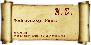 Modrovszky Dénes névjegykártya